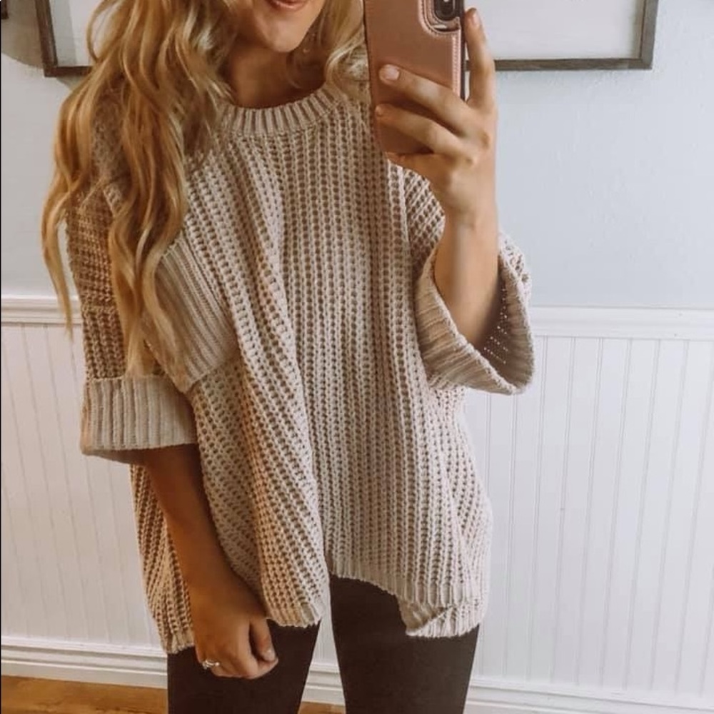 Oversized beige sweater